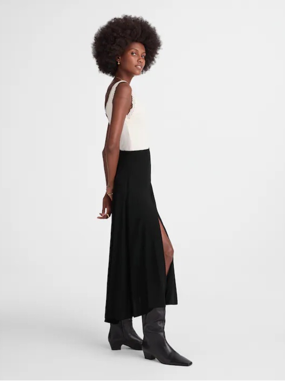 Madewell Circle Midi Skirt in Crêpe de Chine size 00 - Picture 3 of 4
